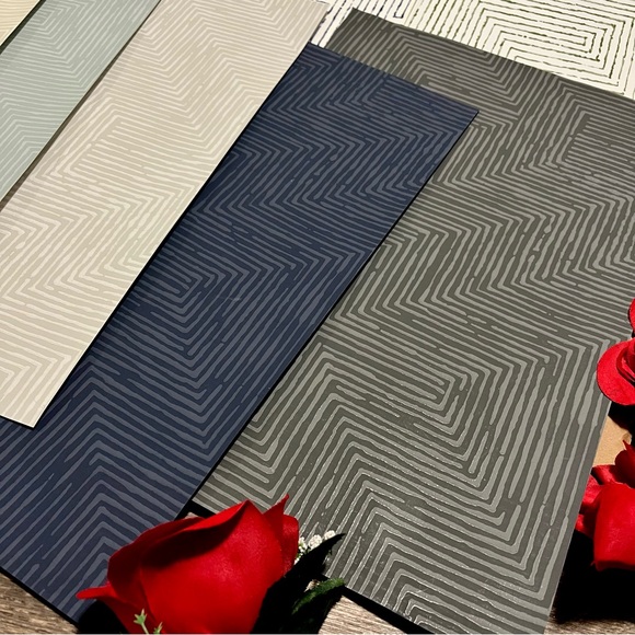 10 Large Multicolor Geometric Pattern/Design Textured Wallpaper Sample Sheets - Picture 4 of 6